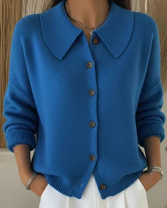 Vega | Veste en Tricot avec Col Chemise