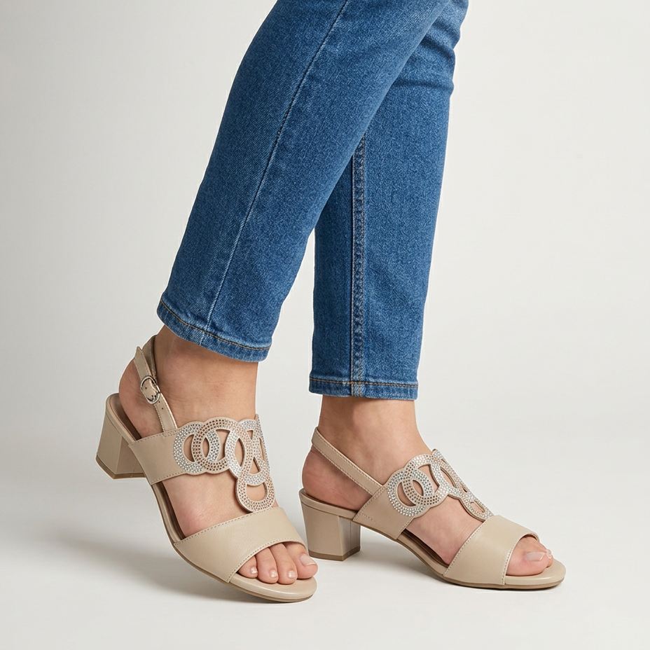 Marine | Sandales Confort Femme à Talon