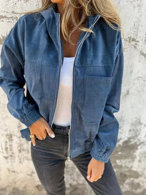 Veste Décontractée En Velours Côtelé