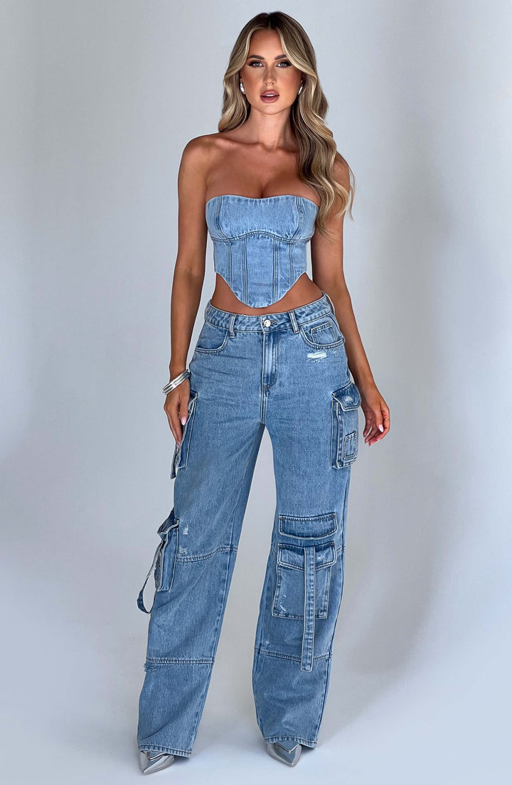Brooklyn – Pantalon Cargo en Denim Premium