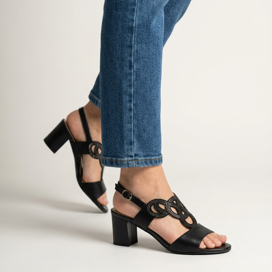 Marine | Sandales Confort Femme à Talon