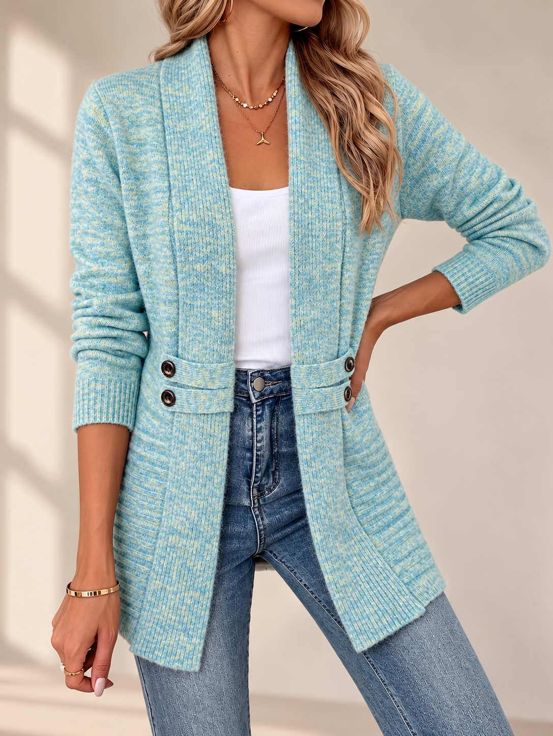 Évelyne | Cardigan à double boutonnage
