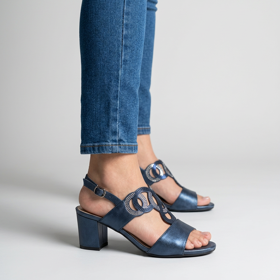 Marine | Sandales Confort Femme à Talon