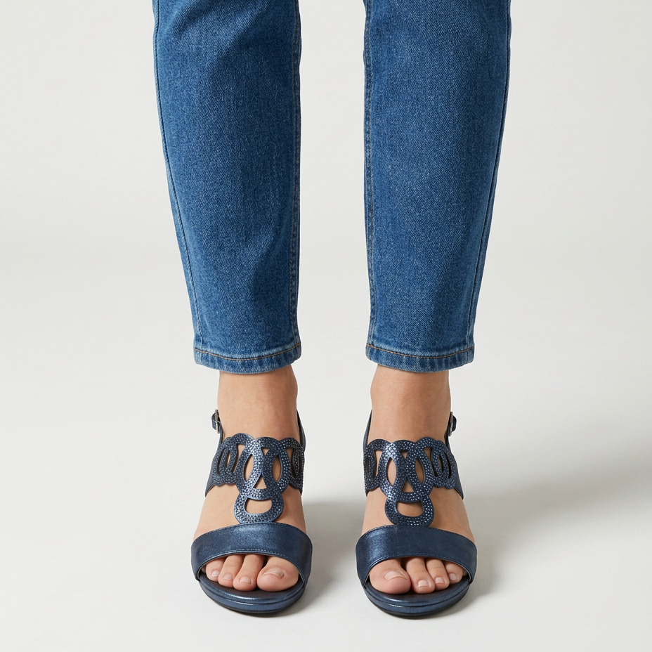 Marine | Sandales Confort Femme à Talon