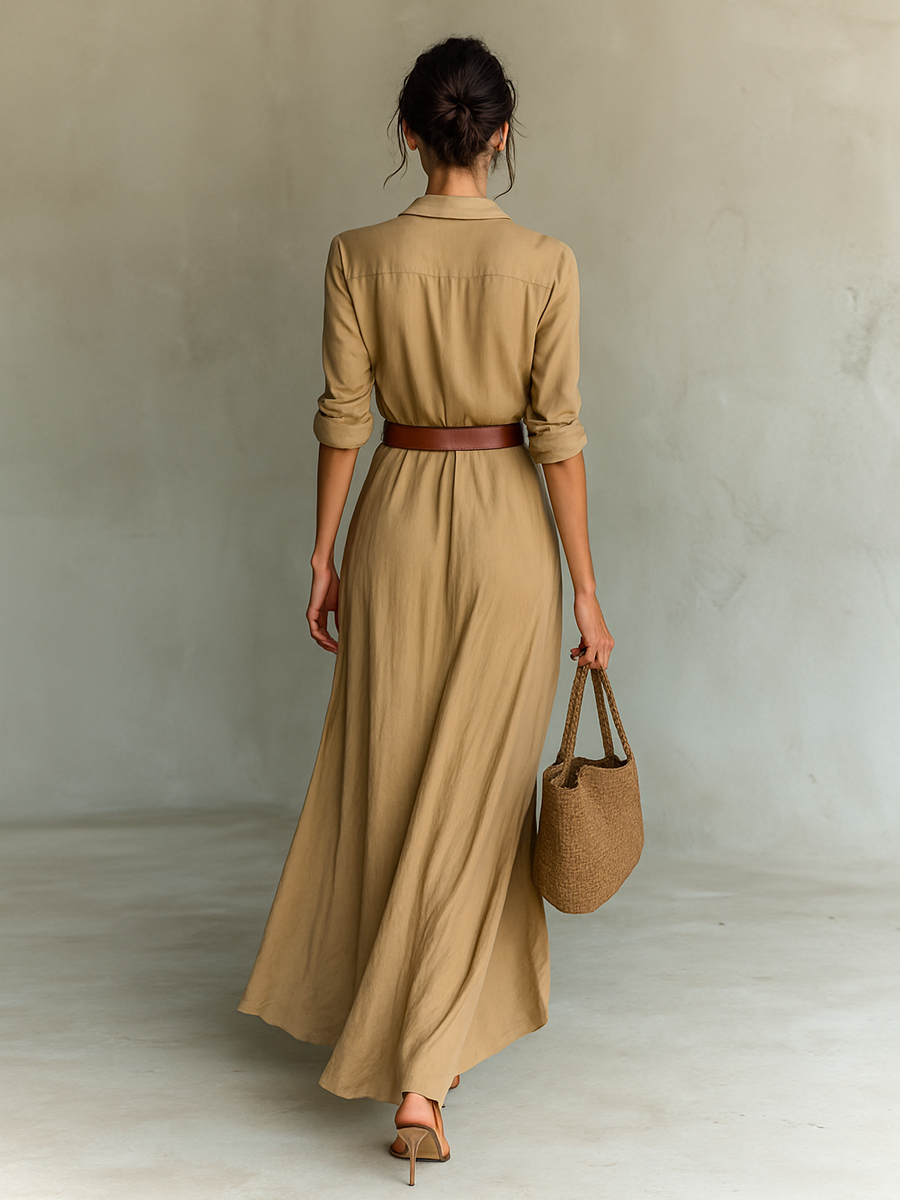 PCP | Robe Maxi avec Col Revers Valente
