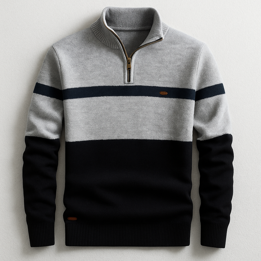 PULL HOMME AVEC ZIP AU COL