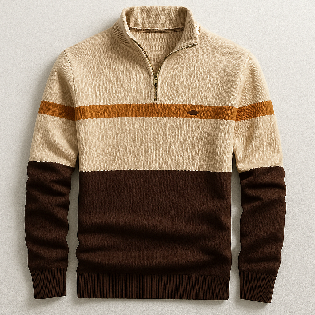PULL HOMME AVEC ZIP AU COL