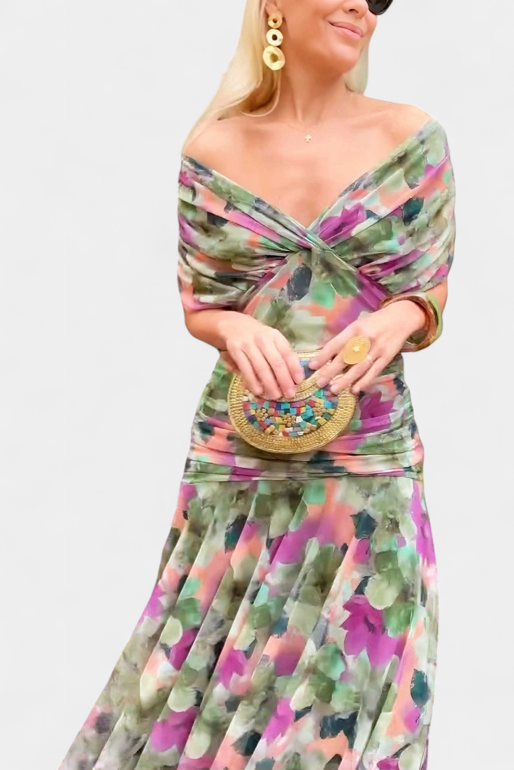 Freya - Robe Florale Viscose Évasée