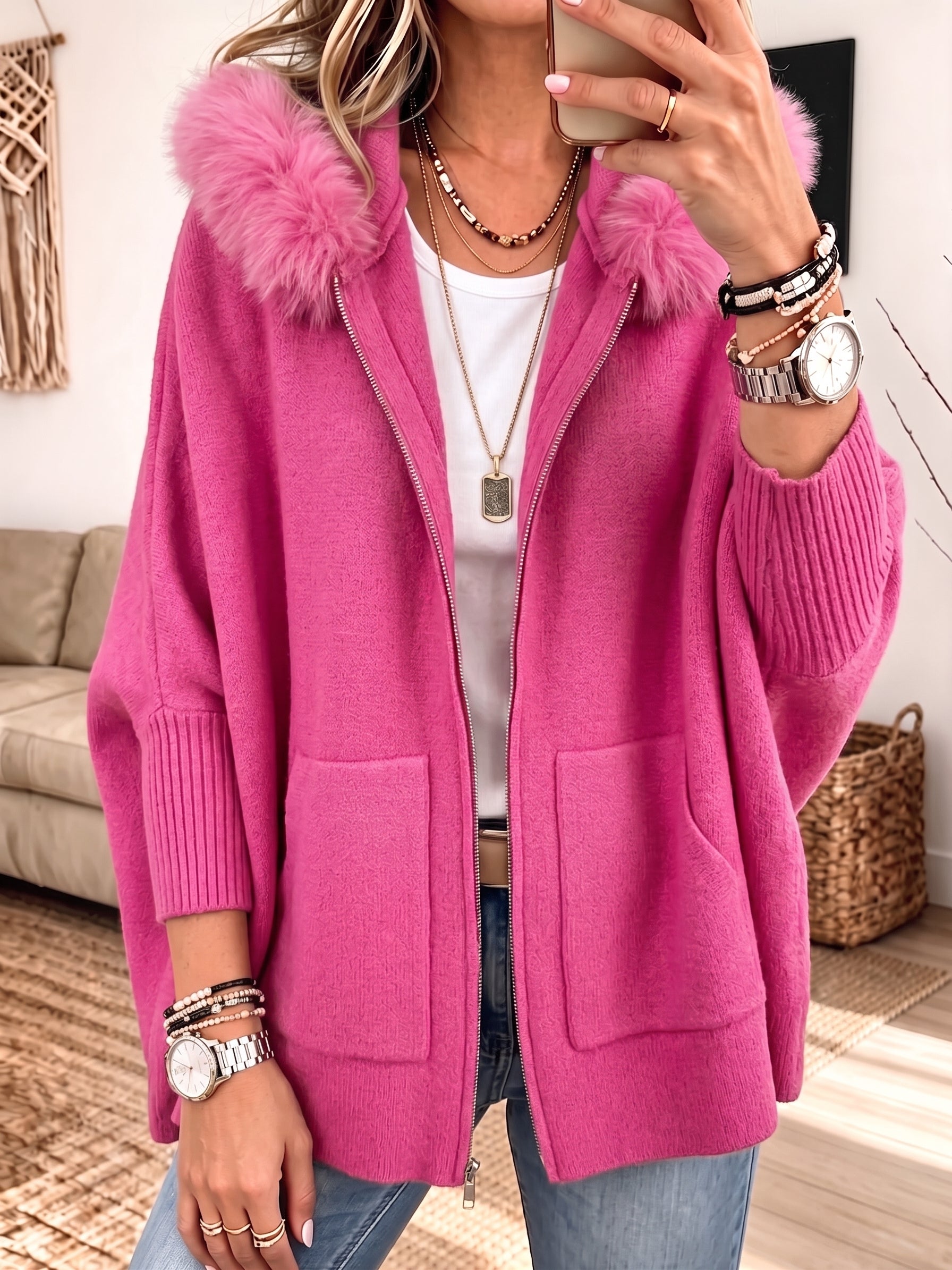 Élise | Veste à Capuche en Maille