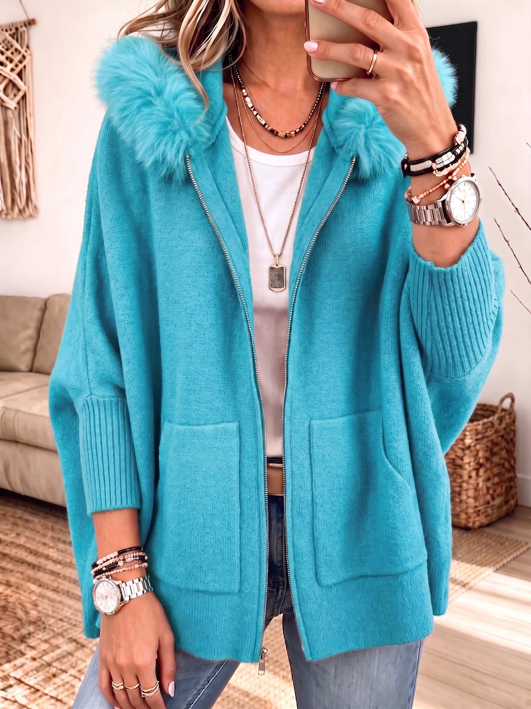 Élise | Veste à Capuche en Maille