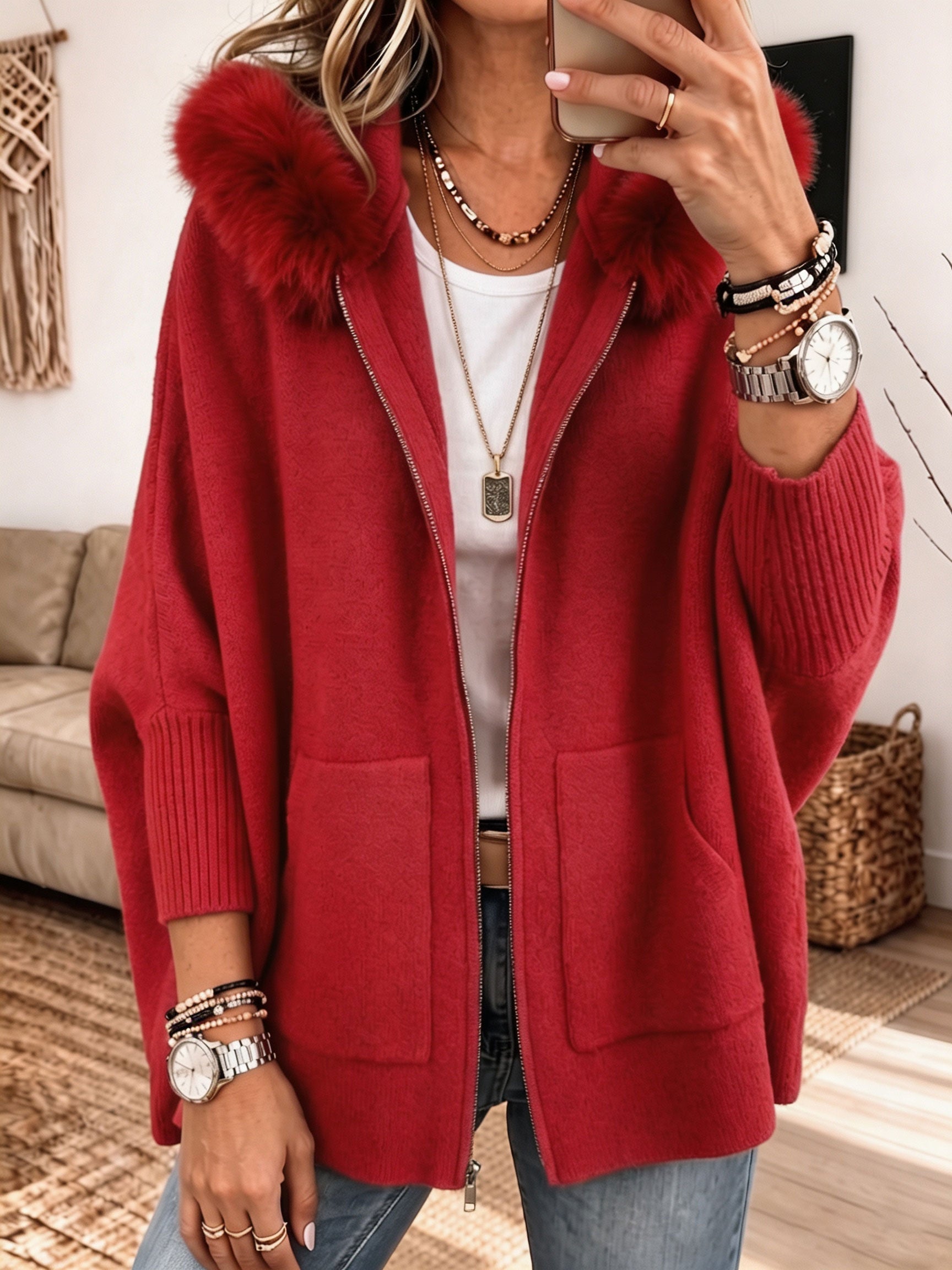 Élise | Veste à Capuche en Maille