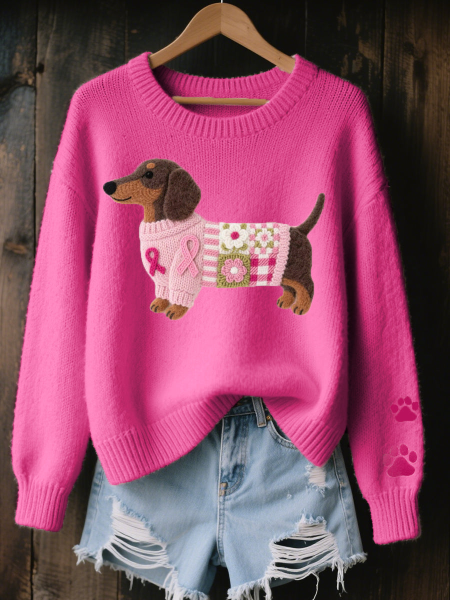 Paola | Pull En Maille Motif Teckel