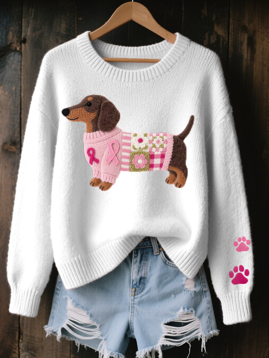 Paola | Pull En Maille Motif Teckel