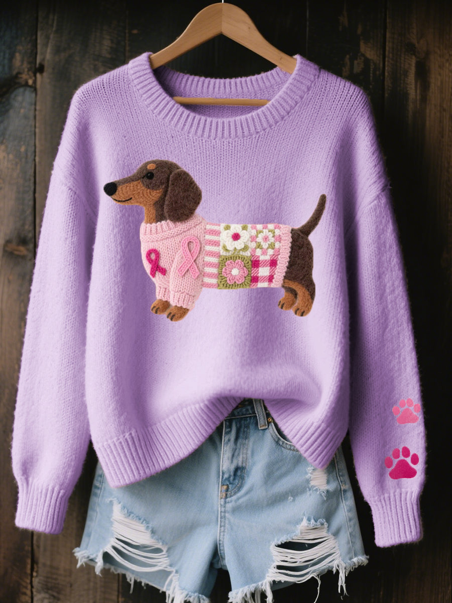 Paola | Pull En Maille Motif Teckel
