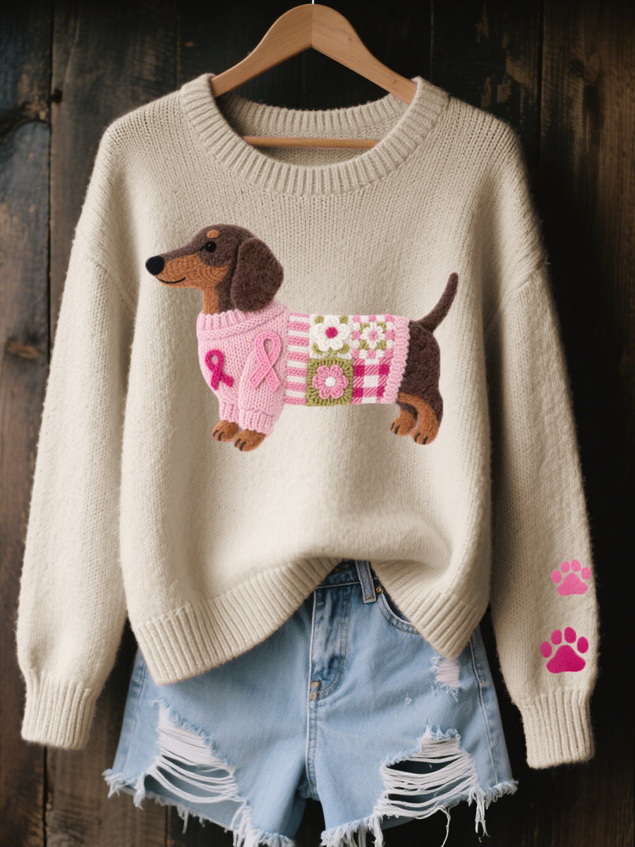 Paola | Pull En Maille Motif Teckel