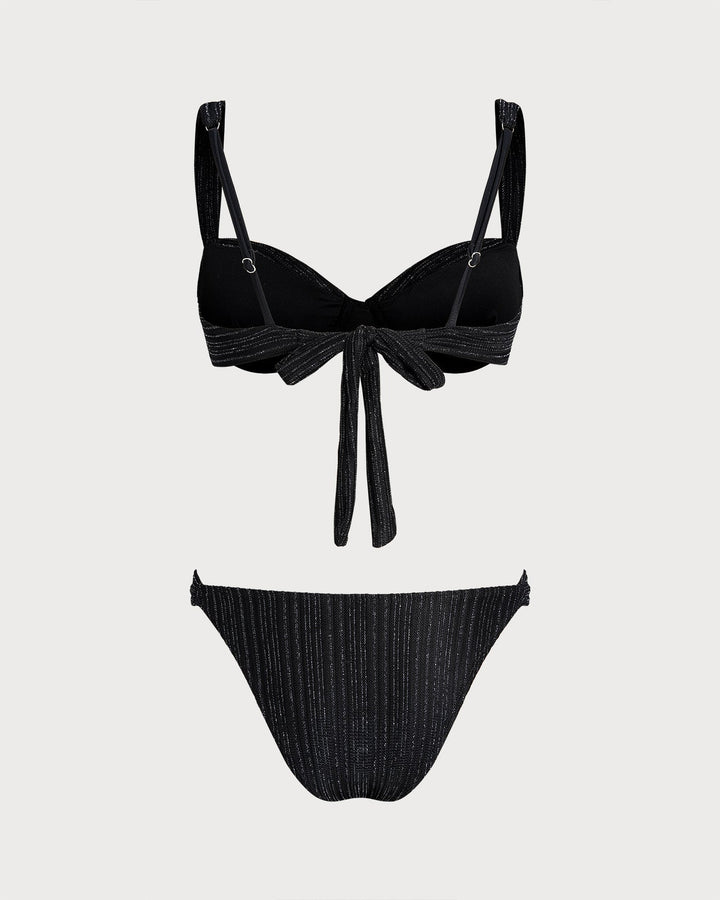 Ensemble de bikini noir à sequins avec armatures
