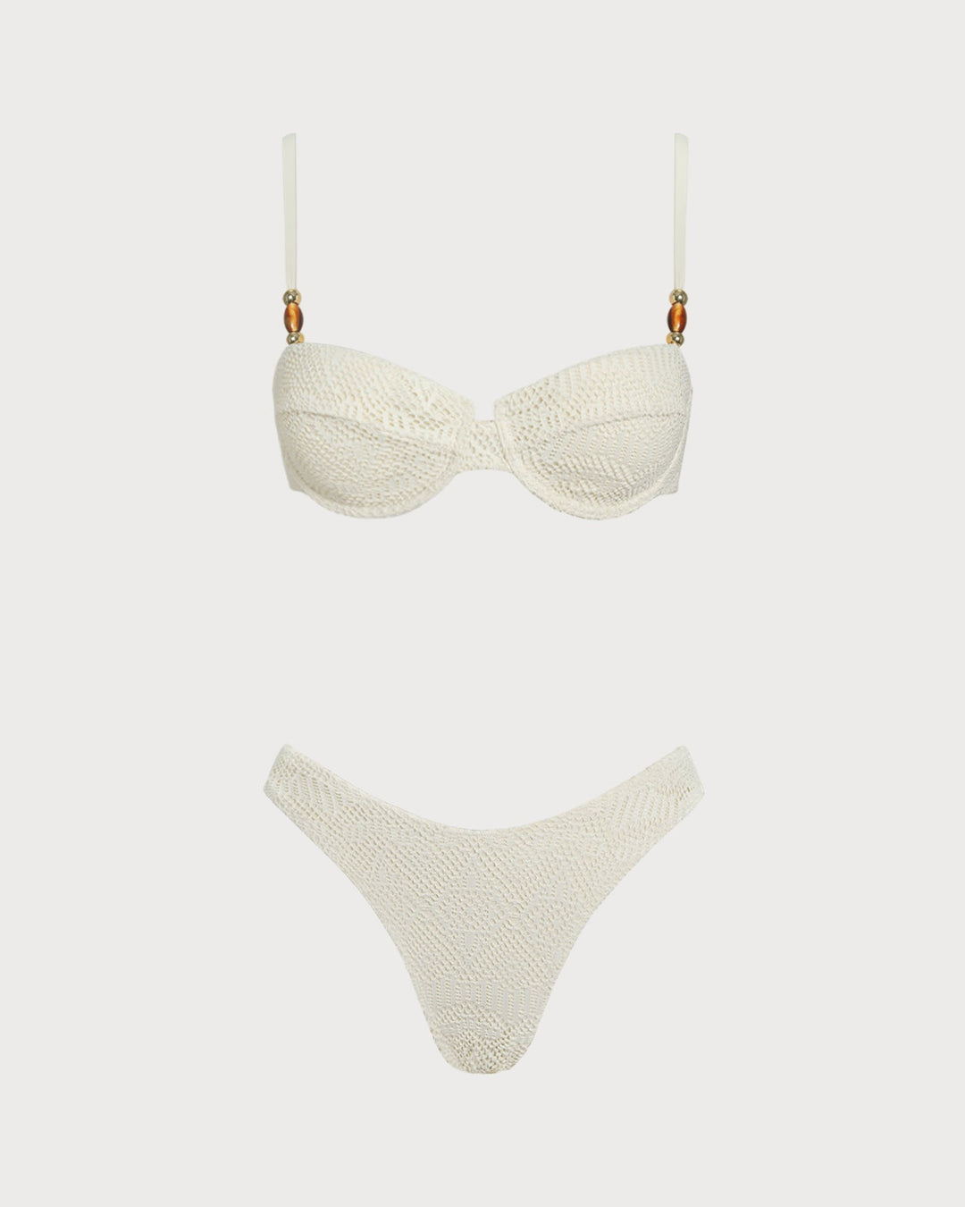 Ensemble trois pièces blanc texturé à armatures
